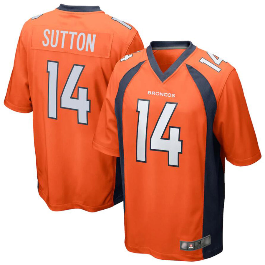 Trusc D.Broncos #14 Courtland Sutton Orange Replica Game Stitched Jerseys
