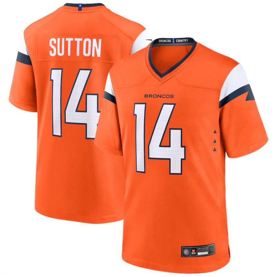 Trusc D.Broncos #14 Courtland Sutton Player Orange Home Replica Game Stitched Jerseys