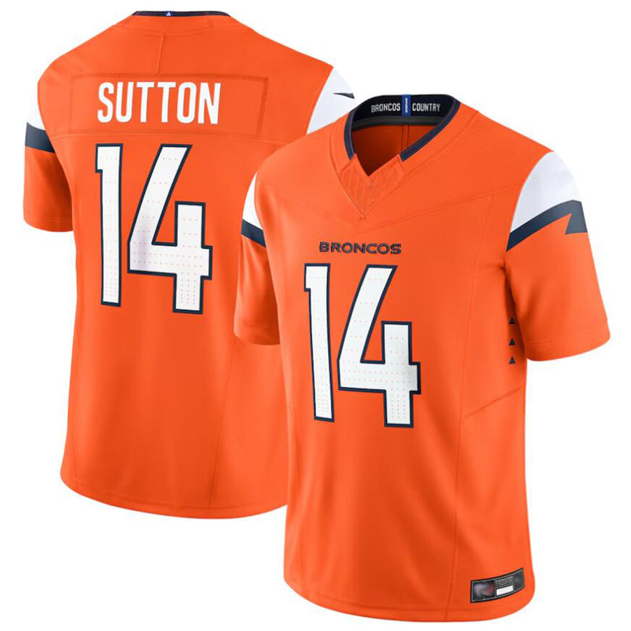 Trusc D.Broncos #14 Courtland Sutton Player Orange Vapor F.U.S.E. Limited Stitched Jerseys