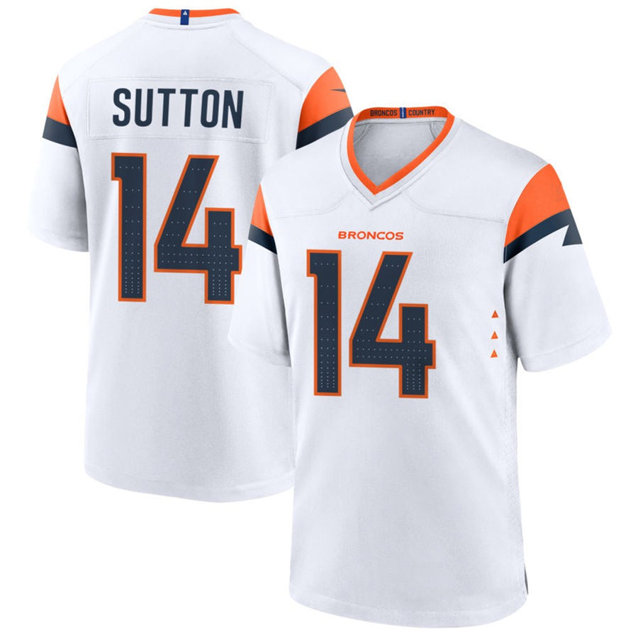 Trusc D.Broncos #14 Courtland Sutton Player White Home Game Stitched Jerseys