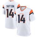 Trusc D.Broncos #14 Courtland Sutton Player White Home Game Stitched Jerseys