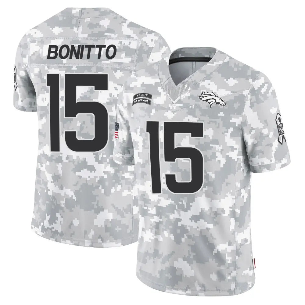 Trusc D.Broncos #15 Nik Bonitto Player Arctic Camo Salute to Service Limited Stitched Jerseys