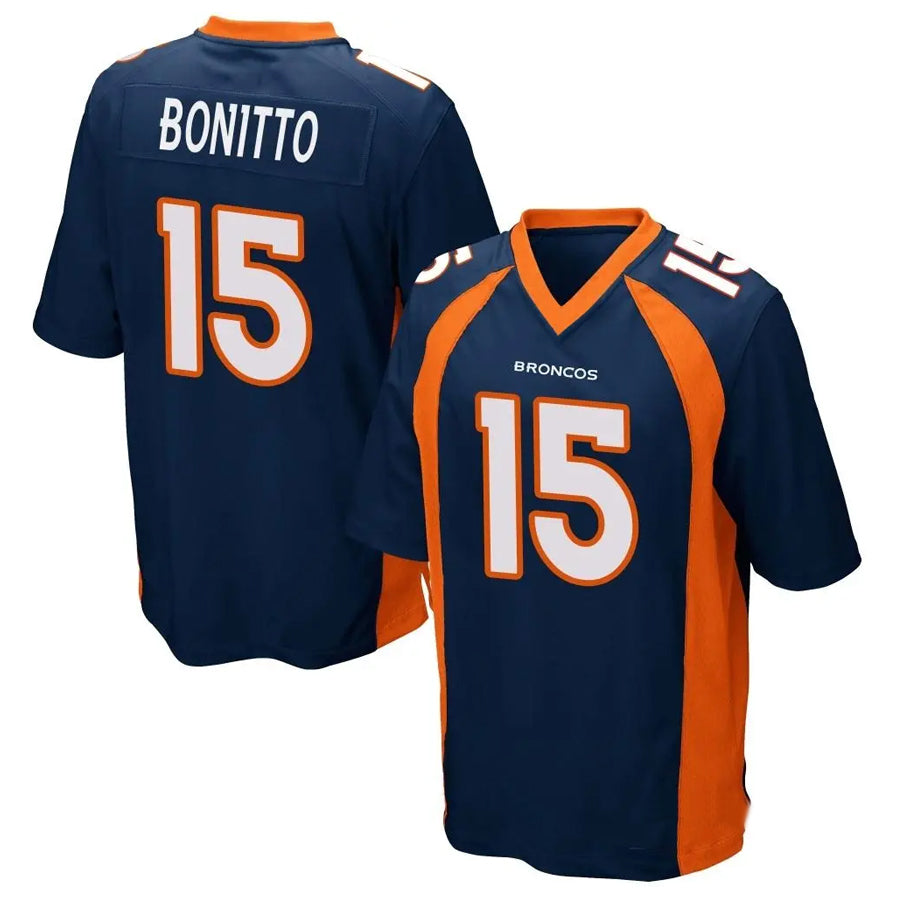Trusc D.Broncos #15 Nik Bonitto Player Navy Game Stitched Jerseys