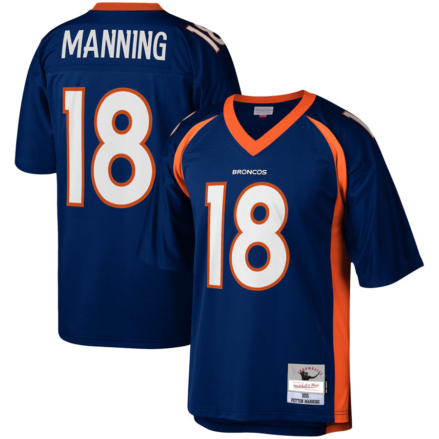 Trusc D.Broncos #18 Peyton Manning Player Mitchell & Ness Navy Legacy Replica Stitched  Jerseys