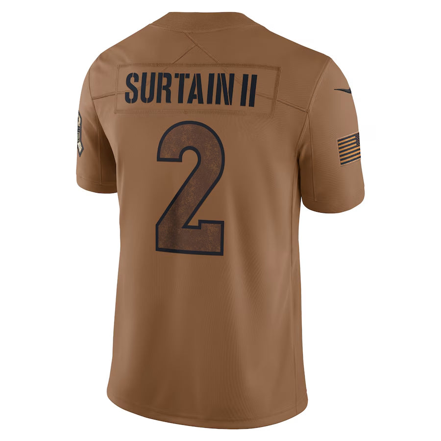 Trusc D.Broncos #2 Patrick Surtain II Player Brown Salute To Service Limited Stitched Jerseys