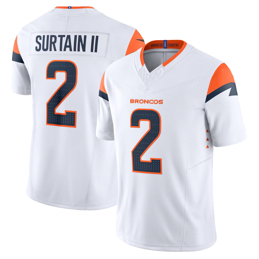 Trusc D.Broncos #2 Patrick Surtain II Player White Vapor F.U.S.E. Limited Stitched Jerseys
