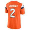 Trusc D.Broncos #2 Patrick Surtain II Orange Team Vapor F.U.S.E. Stitched Limited Jerseys