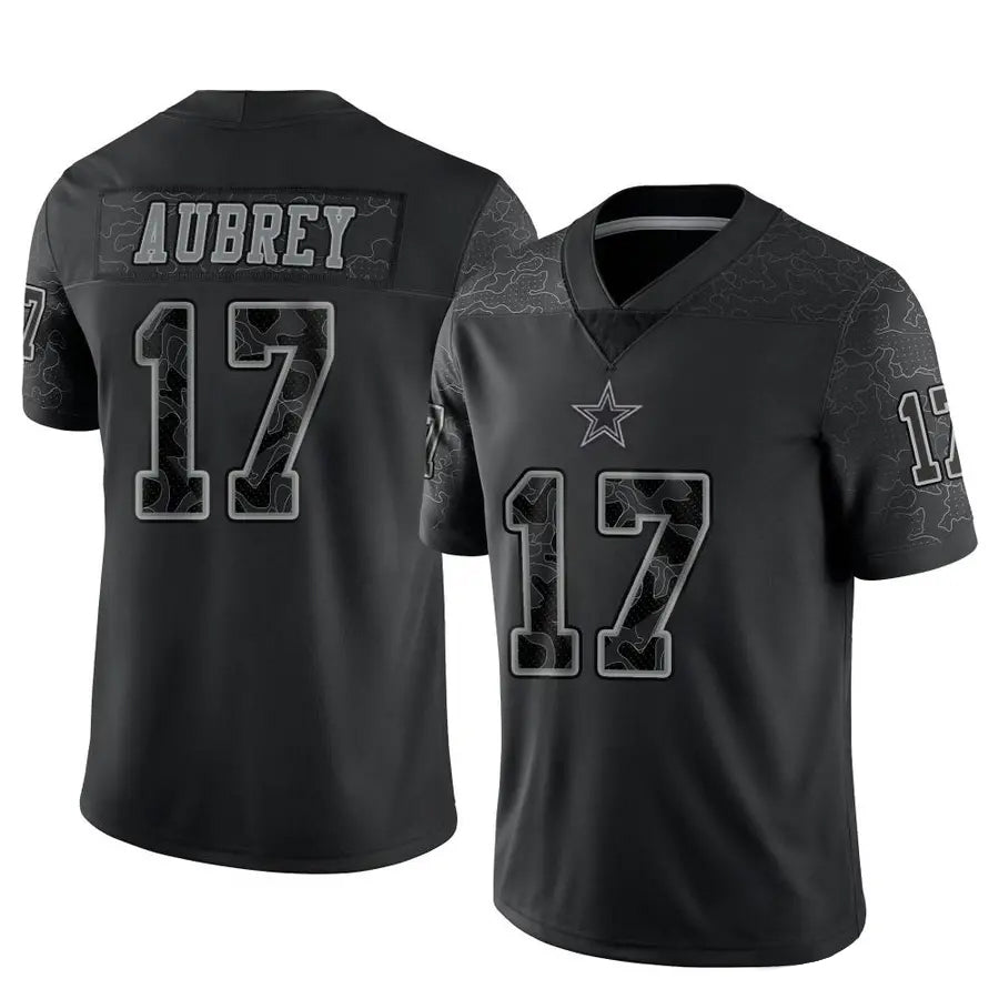 Trusc D.Cowboys #17 Brandon Aubrey Player Black REFLECTIVE Limited Stitched Jerseys