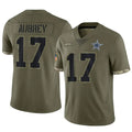 Trusc D.Cowboys #17 Brandon Aubrey Player Salute To Service Olive Stitched Jerseys