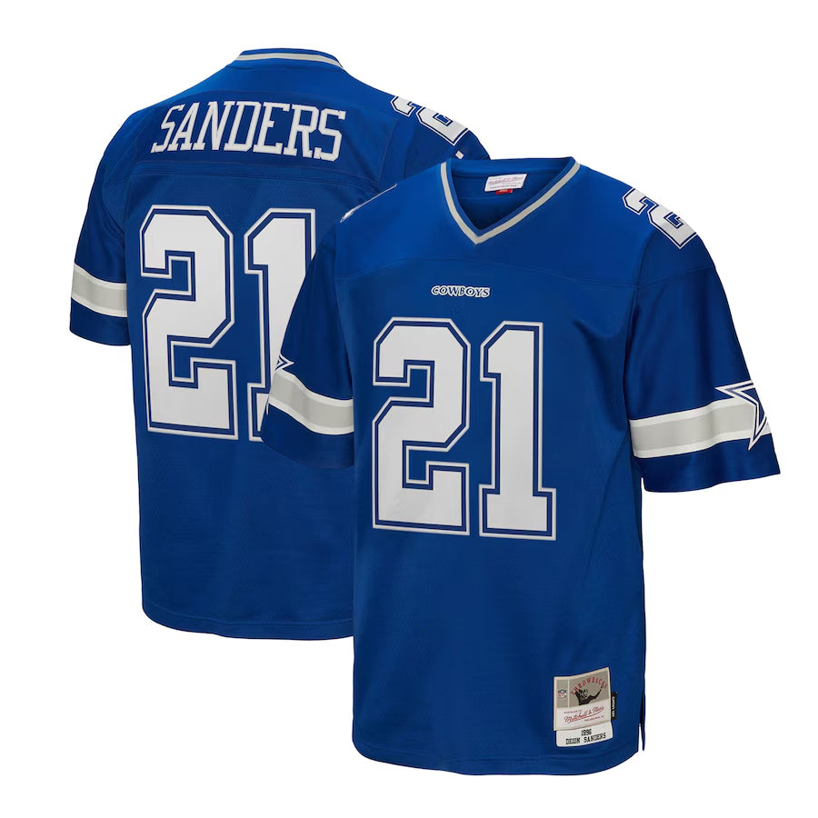 Trusc D.Cowboys #21 Deion Sanders Mitchell & Ness Navy Big & Tall 1996 Retired Player Legacy Replica Stitched Jerseys