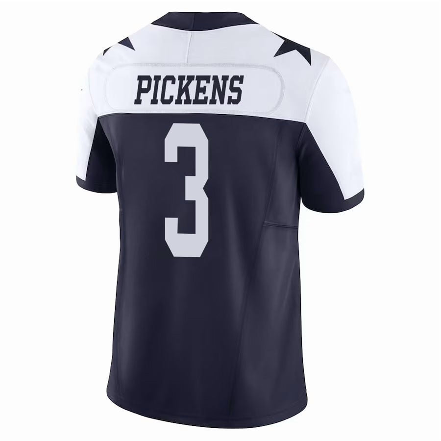 Trusc D.Cowboys #3 George Pickens Player Navy Throwback Stitched Jerseys