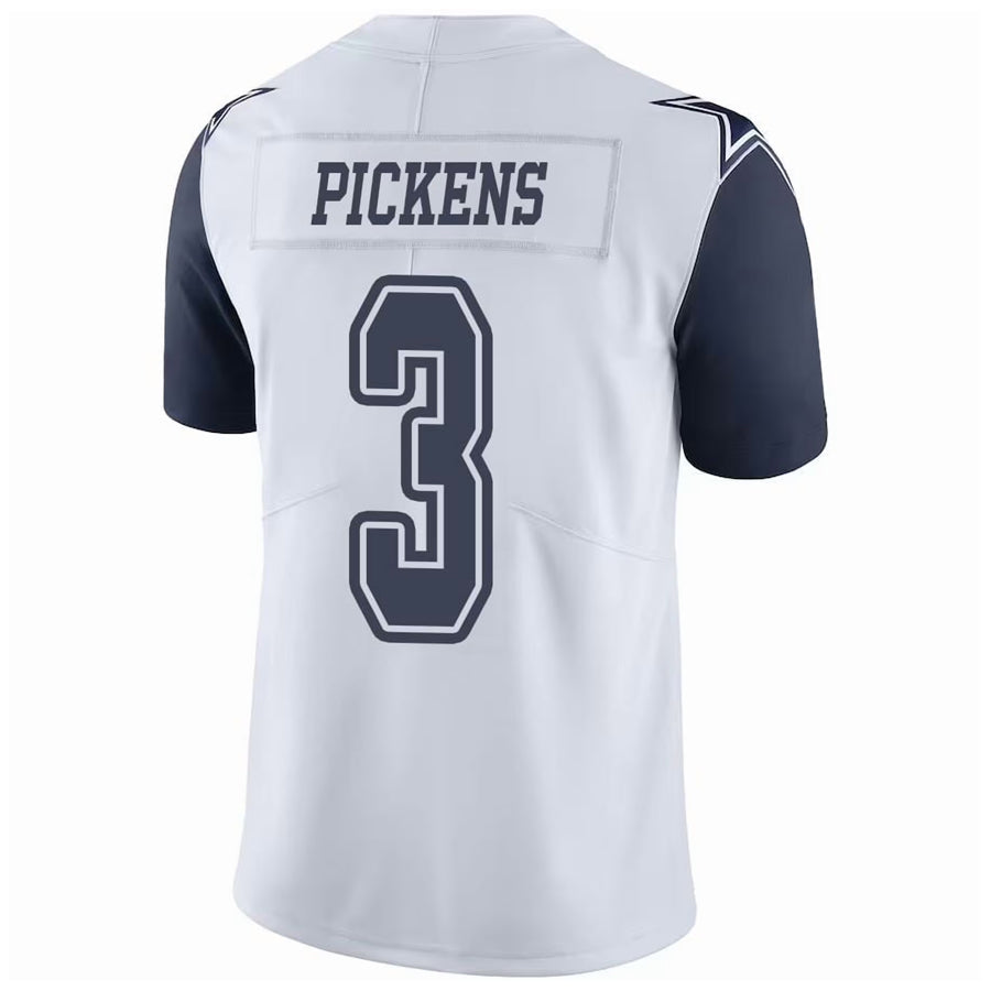 Trusc D.Cowboys #3 George Pickens Player White Throwback Stitched Jerseys