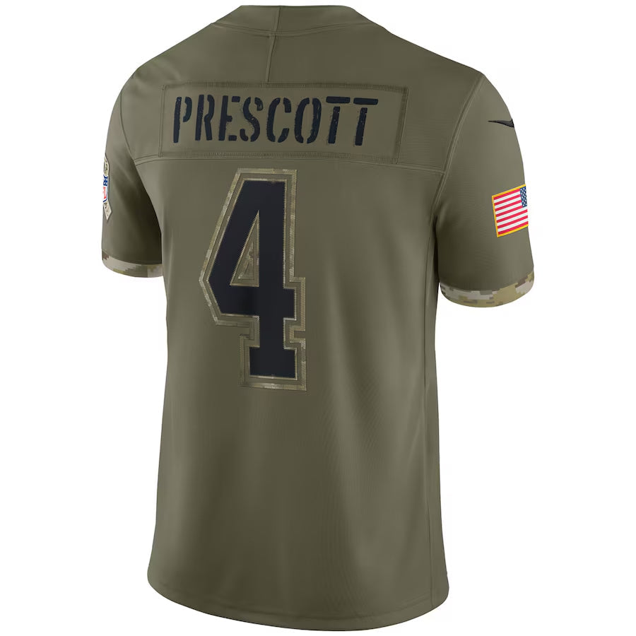 Trusc D.Cowboys #4 Dak Prescott Player Olive Salute To Service Limited Stitched Jerseys