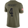 Trusc D.Cowboys #4 Dak Prescott Player Olive Salute To Service Limited Stitched Jerseys