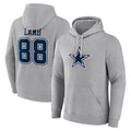 Trusc D.Cowboys #88 CeeDee Lamb Player Gray Icon Pullover Hoodie Game Stitched Jerseys
