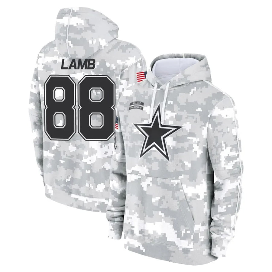 Trusc D.Cowboys #88 CeeDee Lamb Player Salute to Service Hoodies Game Stitched Jerseys