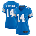 Trusc D.Lions Home Game Stitched Jerseys - Blue - #14 Amon-Ra St. Brown Player