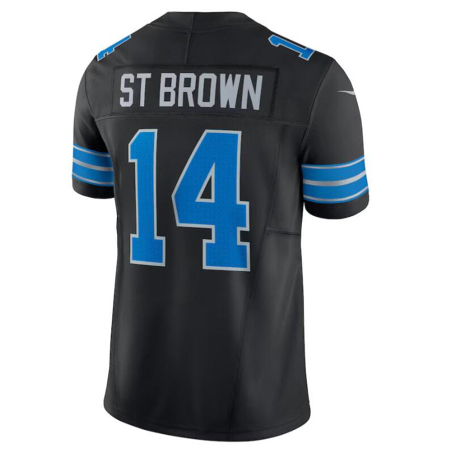 Trusc D.Lions #14 Amon-Ra St. Brown Black 2nd Alternate Vapor F.U.S.E. Limited Stitched Jersey Stitched Jersey