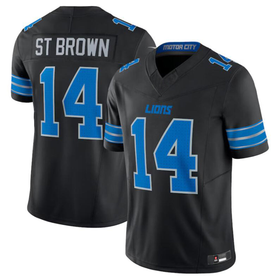 Trusc D.Lions #14 Amon-Ra St. Brown Black 2nd Alternate Vapor F.U.S.E. Limited Jersey Stitched Stitched Jerseys