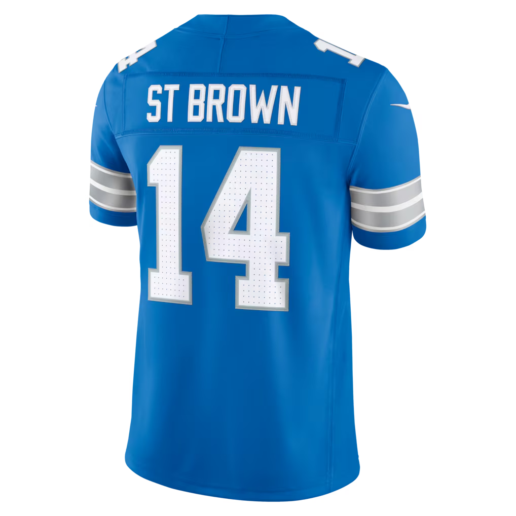 Trusc D.Lions #14 Amon-Ra St. Brown Blue Team Vapor F.U.S.E. Stitched Limited Jerseys