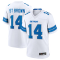 Trusc D.Lions #14 Amon-Ra St. Brown Player White Game Stitched Jerseys