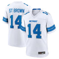 Trusc D.Lions #14 Amon-Ra St. Brown White Game Jersey American Stitched Jerseys