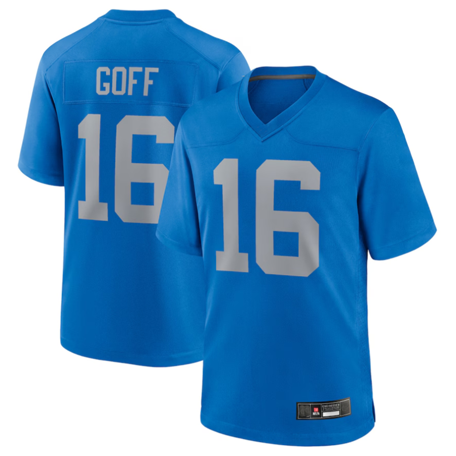 Trusc D.Lions #16 Jared Goff Blue Alternate Game Jersey Blue Player Stitched Jerseys