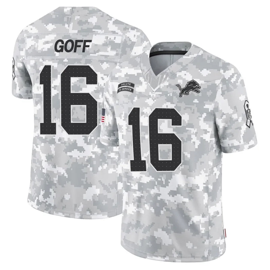 Trusc D.Lions #16 Jared Goff Player Arctic Camo Salute to Service Limited Stitched Jerseys