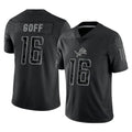 Trusc D.Lions #16 Jared Goff Player Black REFLECTIVE Limited Stitched Jerseys