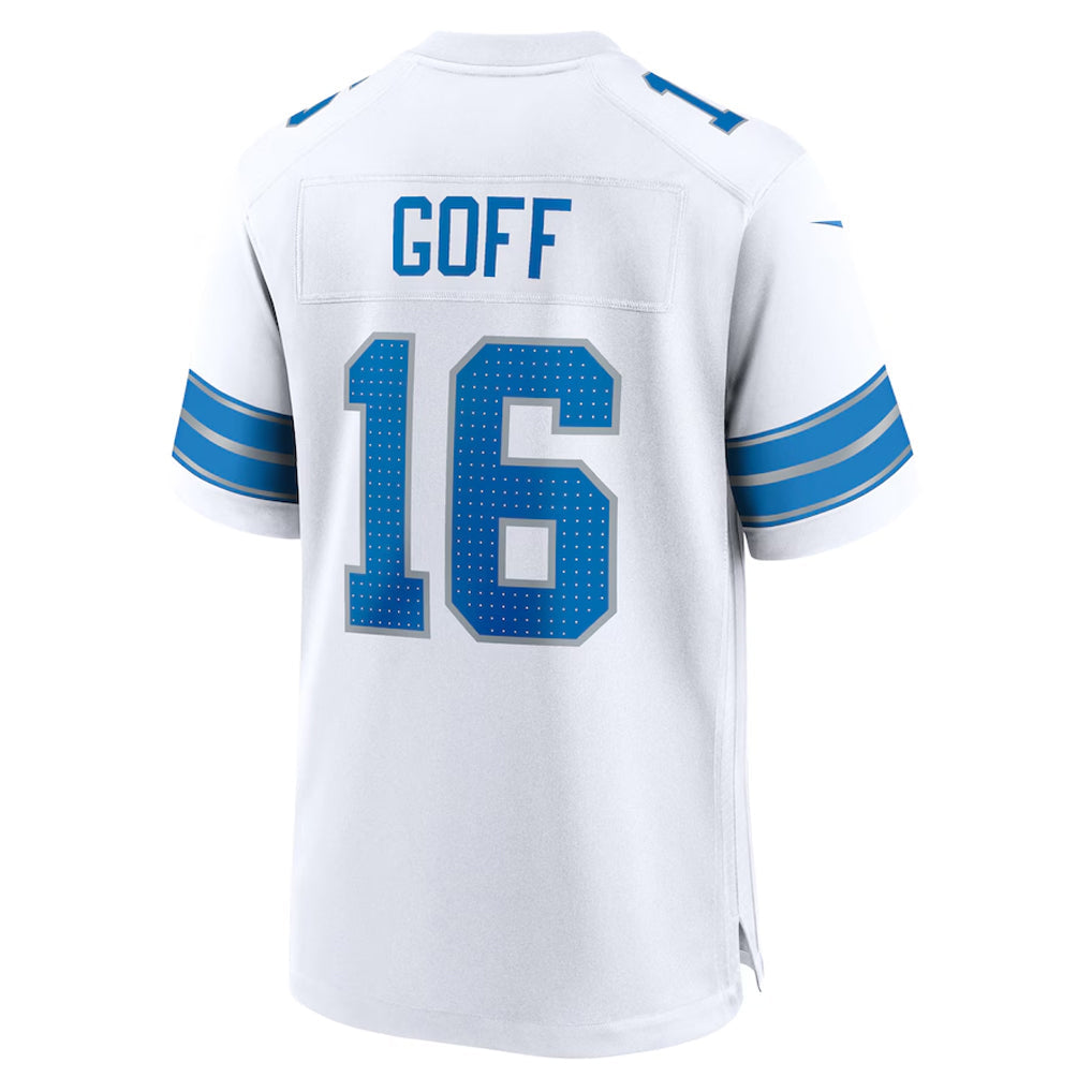 Trusc D.Lions #16 Jared Goff Player White Home Game Stitched Jerseys