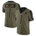Trusc D.Lions #1 Jameson Williams Player White Home Game Stitched Jerseys