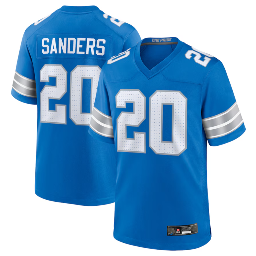 Trusc D.Lions #20 Barry Sanders Player Blue Game Stitched Jerseys