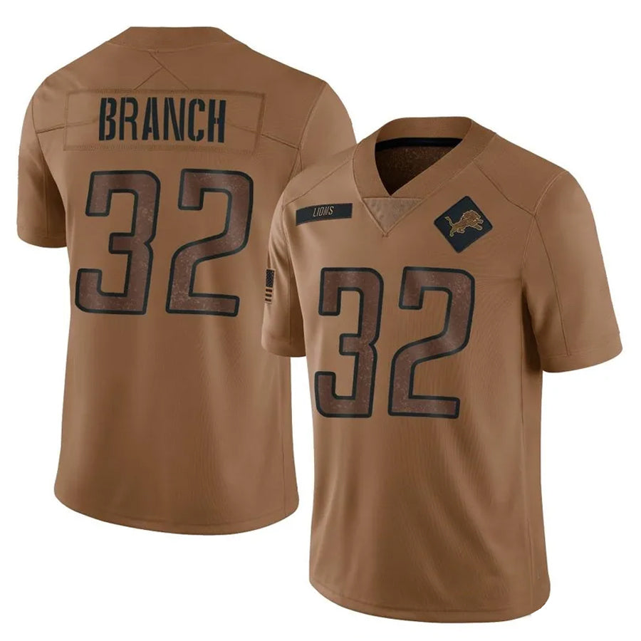 Trusc D.Lions #32 Brian Branch Player Brown Salute To Service Limited Stitched Jerseys