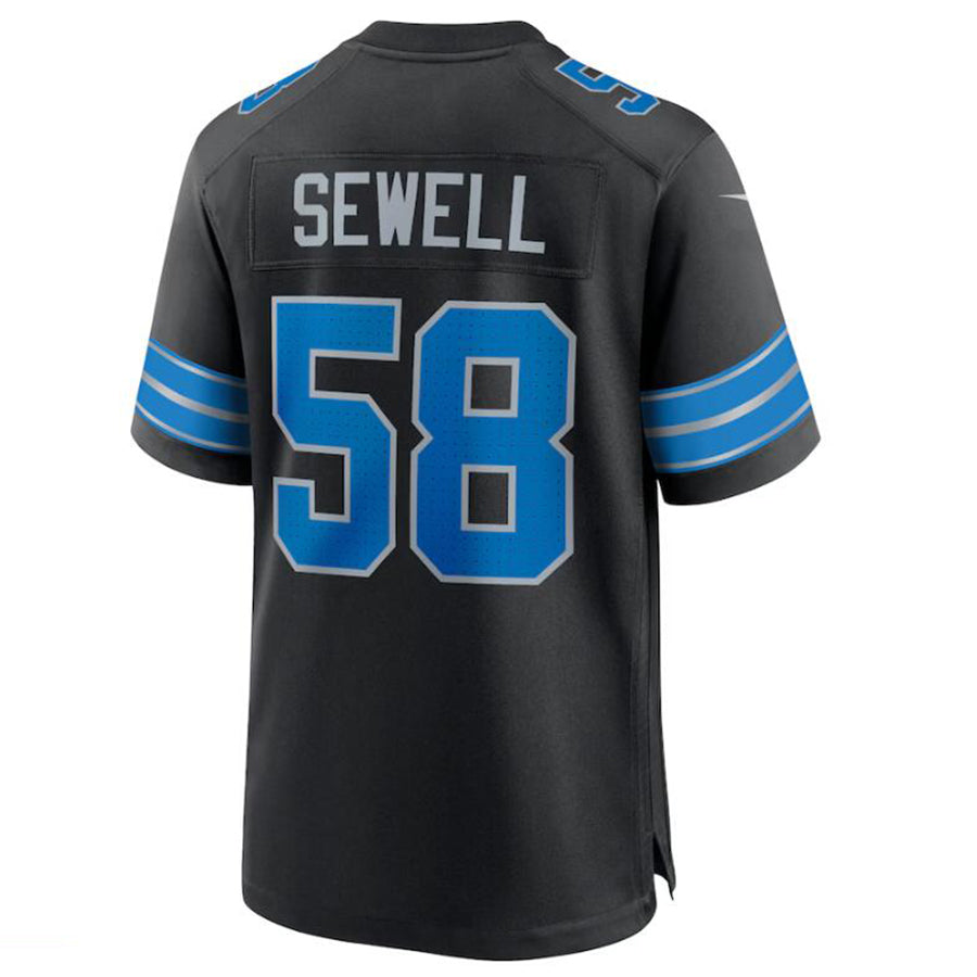 Trusc D.Lions #58 Penei Sewell Black 2nd Alternate Game Jersey American Stitched Jerseys