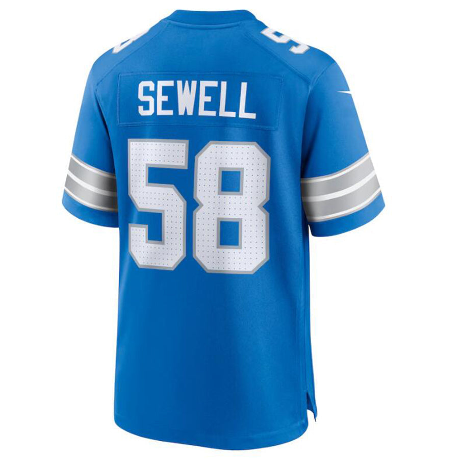 Trusc D.Lions #58 Penei Sewell Blue Game Jersey American Stitched Jerseys