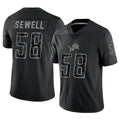 Trusc D.Lions #58 Penei Sewell Player Black REFLECTIVE Limited Stitched Jerseys