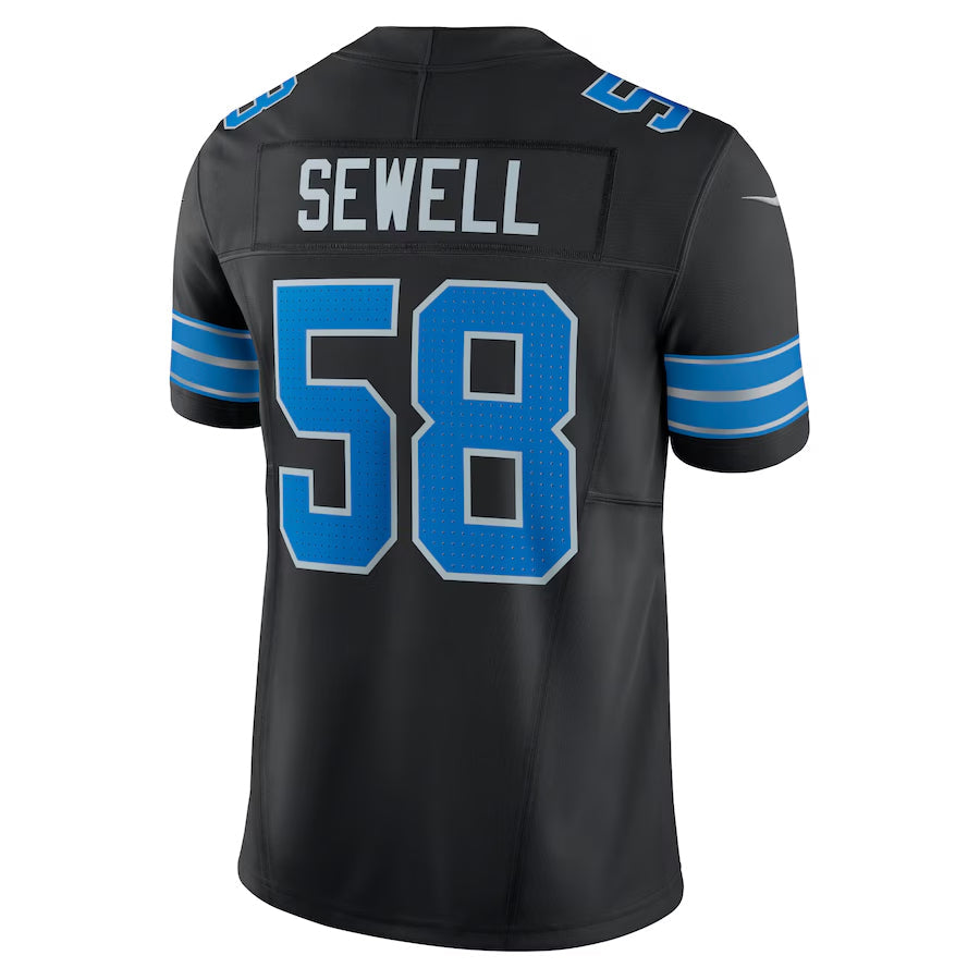 Trusc D.Lions #58 Penei Sewell Player Black Vapor F.U.S.E. Limited Game Stitched Jerseys
