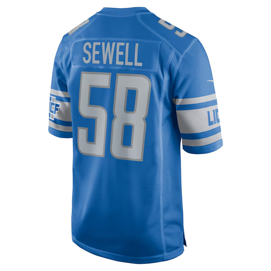 Trusc D.Lions #58 Penei Sewell Player Blue Game Stitched Jerseys