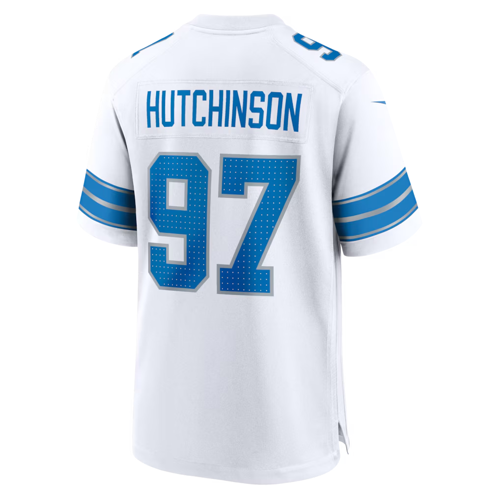 Trusc D.Lions #97 Aidan Hutchinson White Game Stitched Jerseys