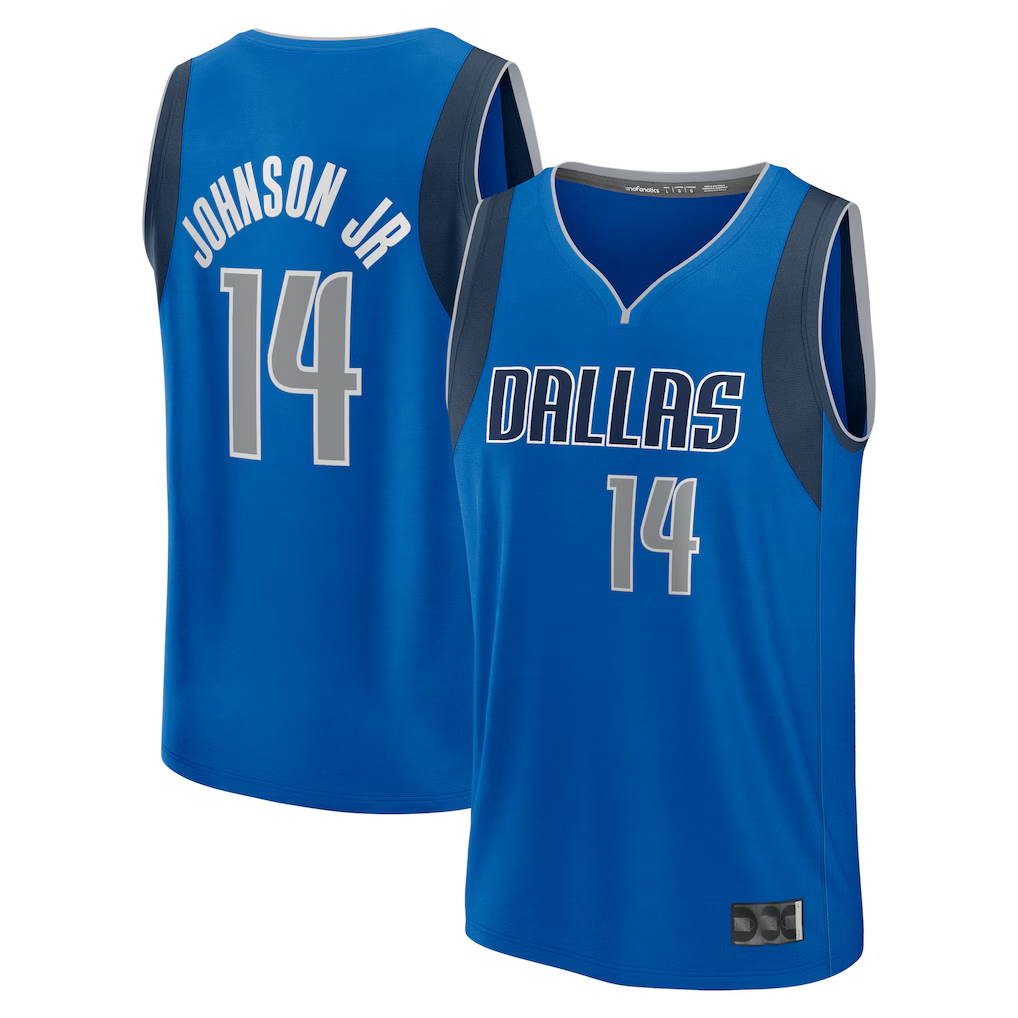 Trusc D.Mavericks #14 Morez Johnson Jr. Blue 2026 Draft First Round Pick Fast Break Jerseys - Icon Edition
