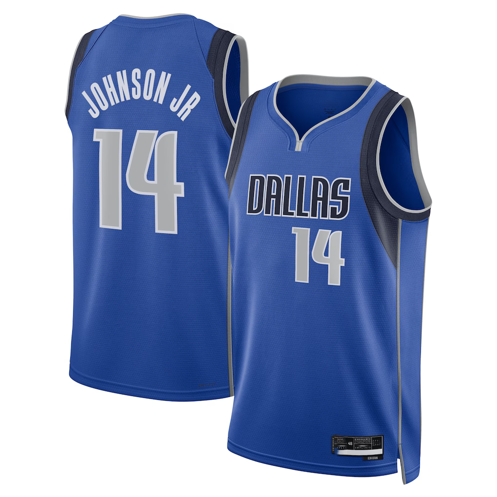 Trusc D.Mavericks #14 Morez Johnson Jr. Blue Icon Swingman Stitched Jerseys