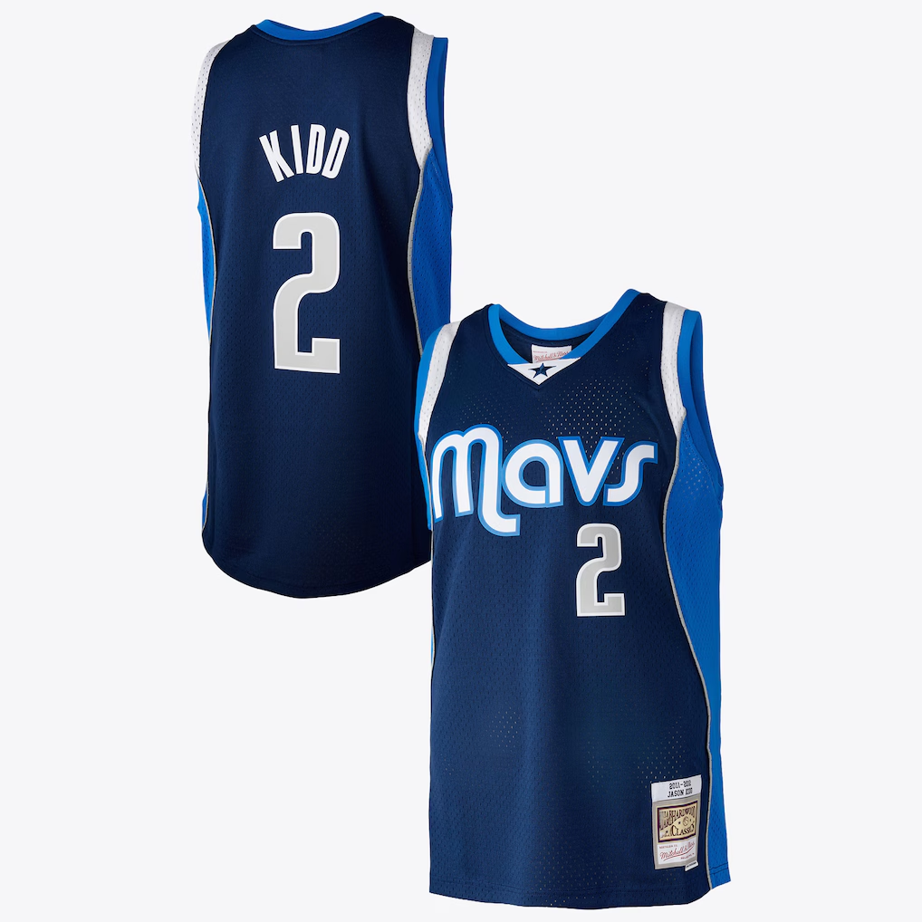 Trusc D.Mavericks #2 Jason Kidd Blue Mitchell & Ness 2011 Swingman Authentic Stitched Jerseys
