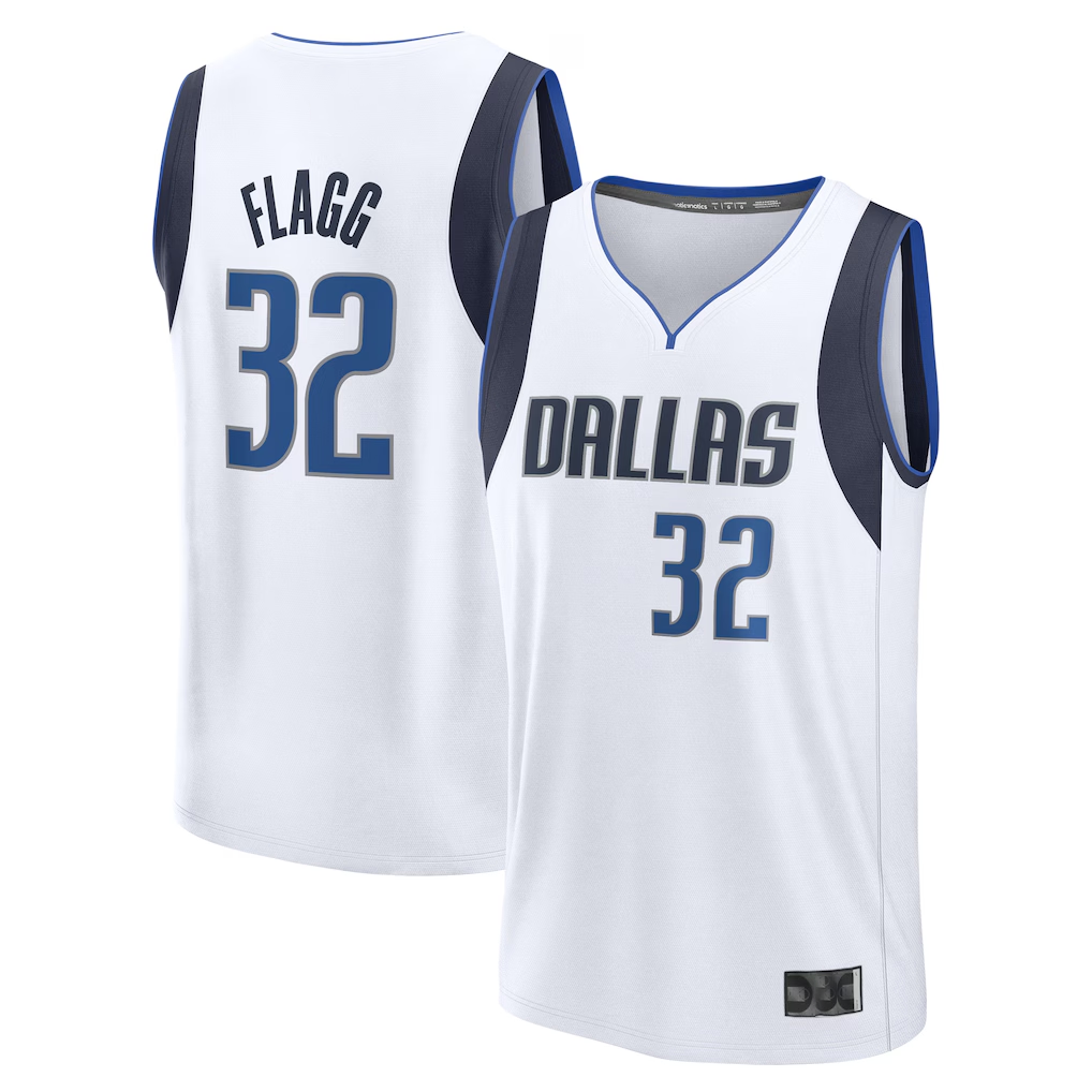 Trusc D.Mavericks #32 Cooper Flagg White 2025 Draft First Round Pick Fast Break Replica Jerseys - Association Edition