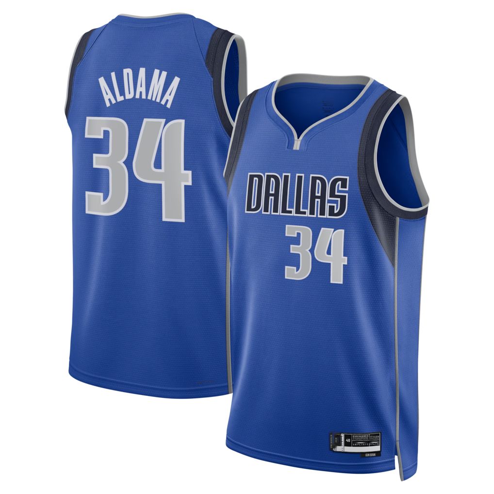 Trusc D.Mavericks #34 Santi Aldama Blue Icon Edition Swingman Stitched Jerseys