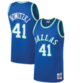 Trusc D.Mavericks #41 Dirk Nowitzki Mitchell & Ness Blue 199899 Hardwood Classics Swingman Jerseys