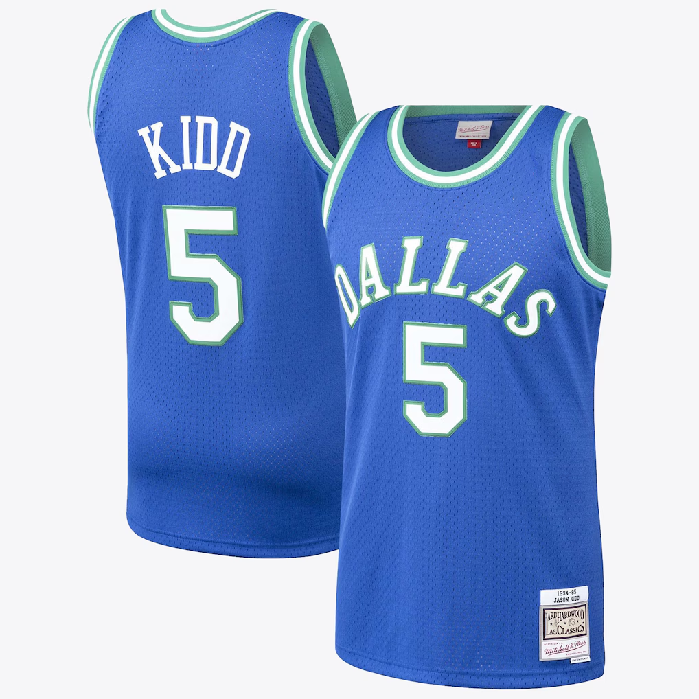 Trusc D.Mavericks #5 Jason Kidd Hardwood Classics Road Jersey By Mitchell & Ness Stitched Jerseys