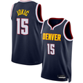 Trusc D.Nuggets #15 Nikola Jokic Navy Swingman Jerseys - Icon Edition