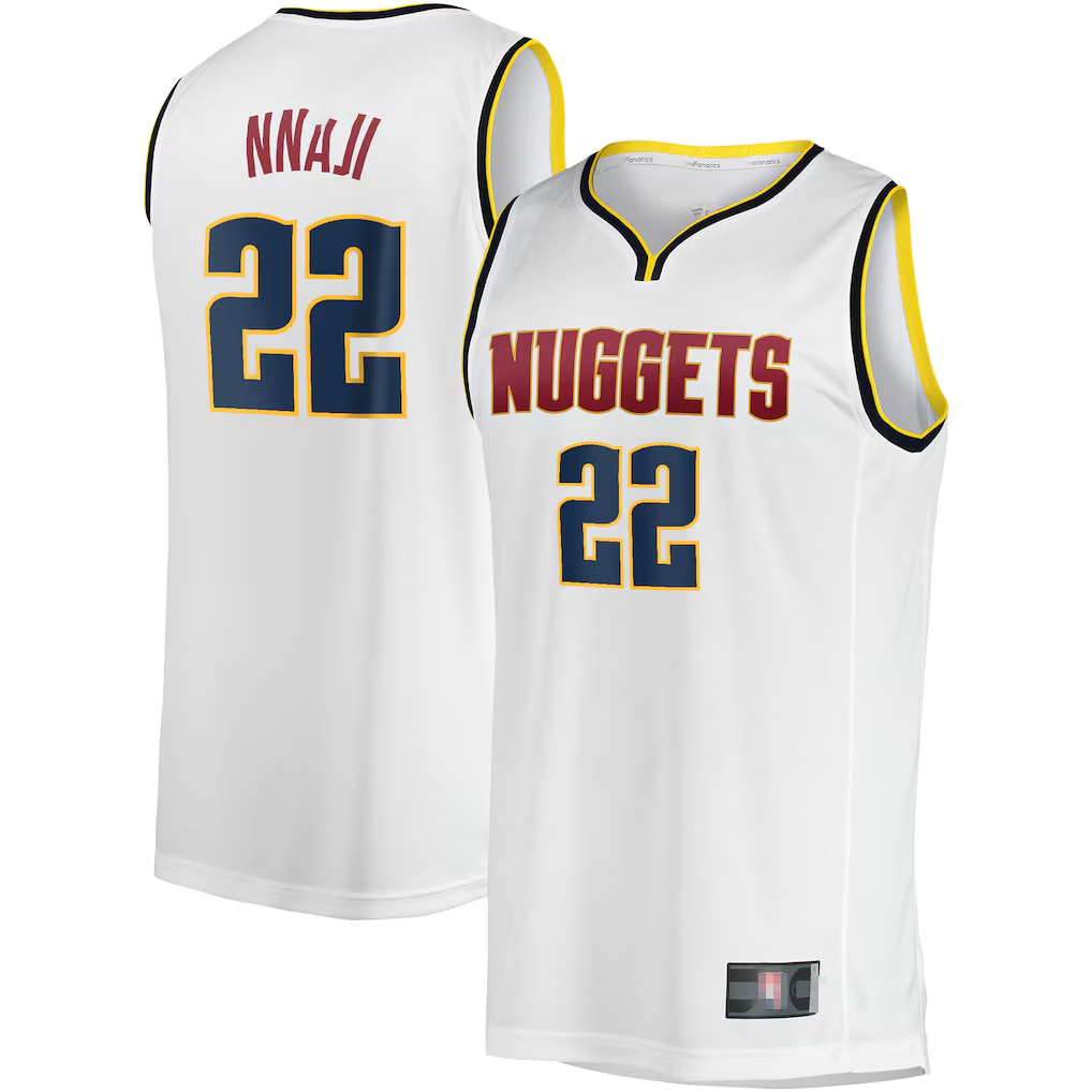 Trusc D.Nuggets #22 Zeke Nnaji  White Fast Break Player Jerseys - Association Edition