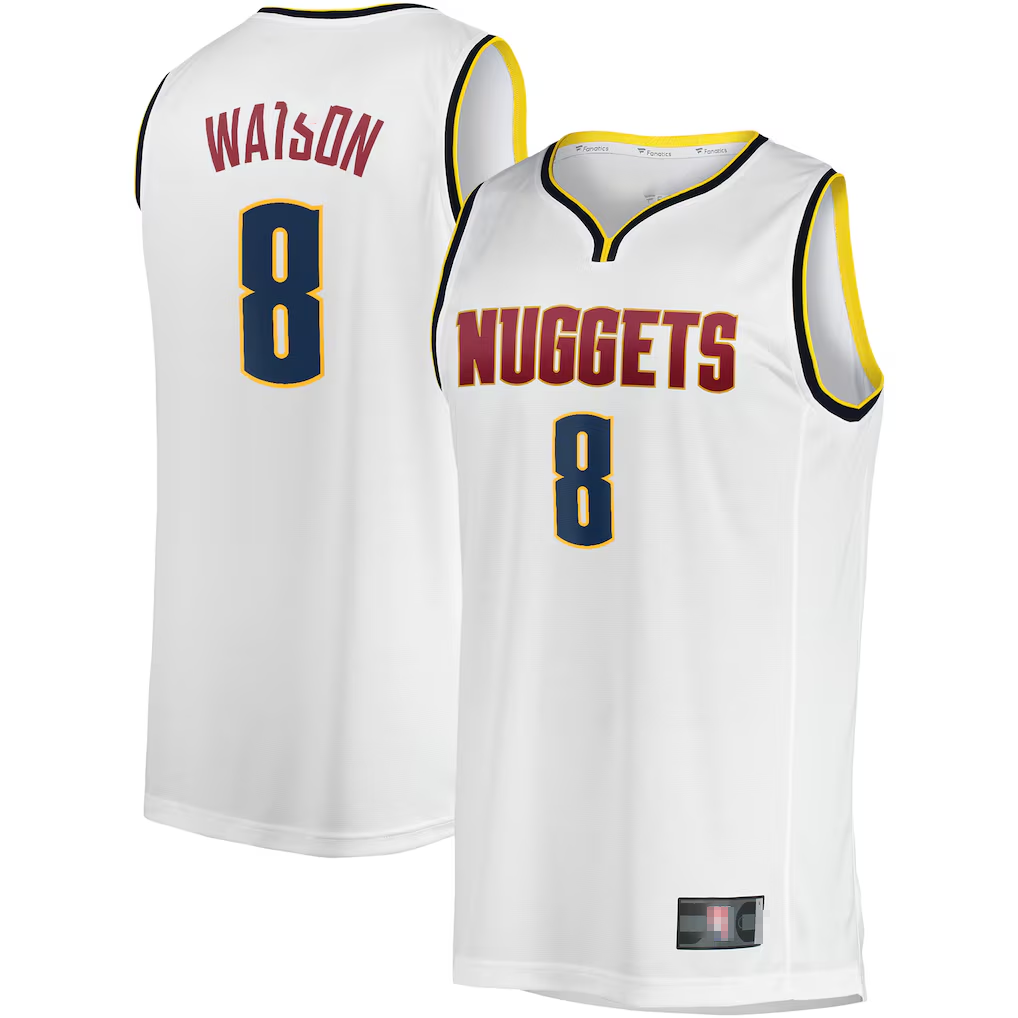 Trusc D.Nuggets #8 Peyton Watson White Fast Break Player Jerseys - Association Edition