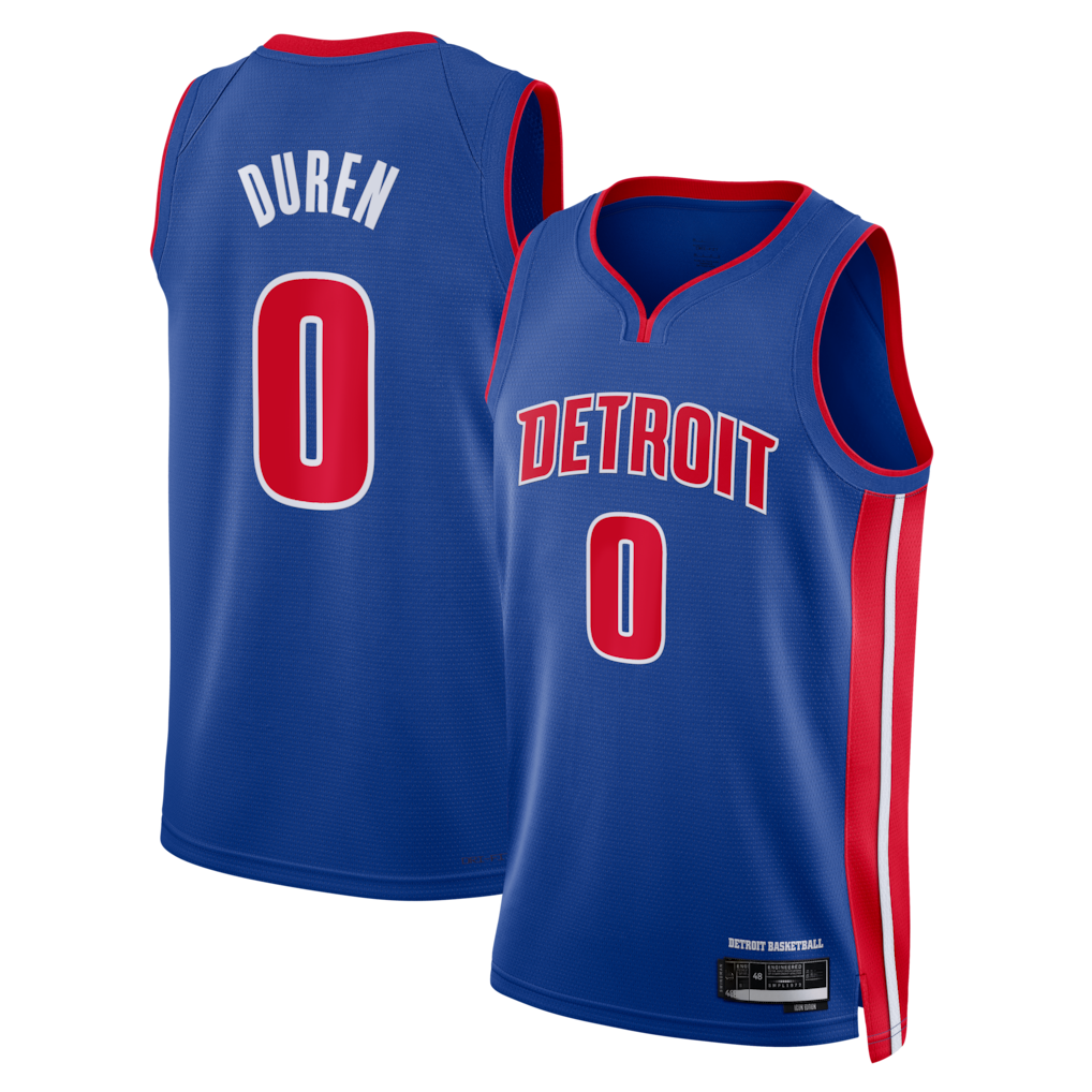 Trusc D.Pistons #0 Jalen Duren Blue Swingman Jerseys - Icon Edition